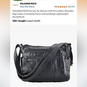 Women's Volgamik Rock Black Crossbody Bag PU Leather